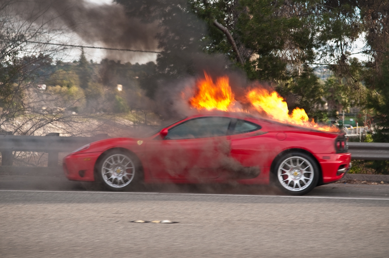 Illustration for article titled welp. ferrari is tanking. (pics of rekt fezzas after the jump.)